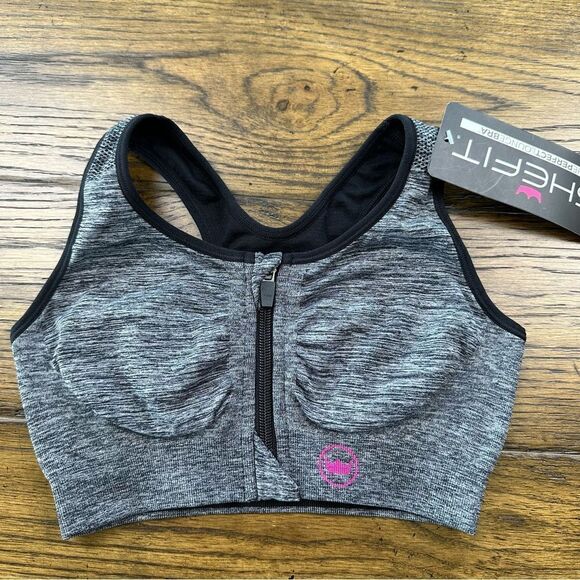 Shefit Small Gray Sports Bra NWT - Picture 1 of 8